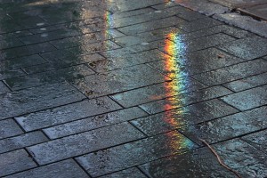 rainbow on street