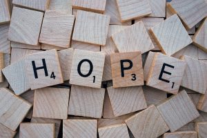 Hope in Scrabble letters